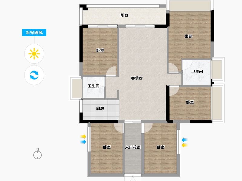 广西壮族自治区-玉林市-精通·御龙府-110.42-户型库-采光通风