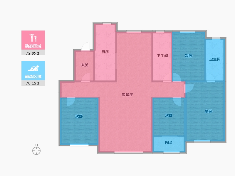 宁夏回族自治区-吴忠市-恒昌·如意人家-137.07-户型库-动静分区