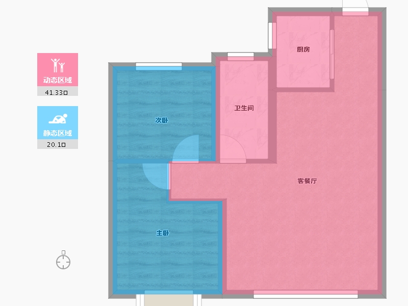 内蒙古自治区-通辽市-万华幸福里-54.80-户型库-动静分区