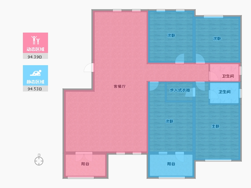 内蒙古自治区-通辽市-万华·曼陀花园-172.27-户型库-动静分区