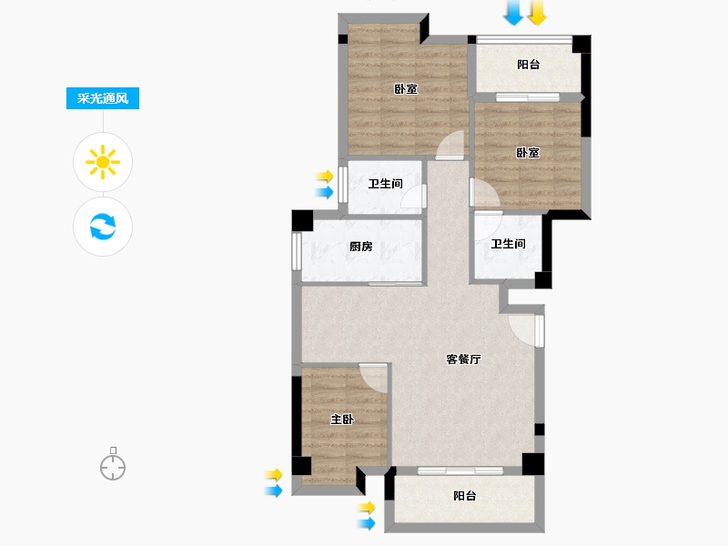 福建省-泉州市-鼎丰书香豪庭-79.67-户型库-采光通风