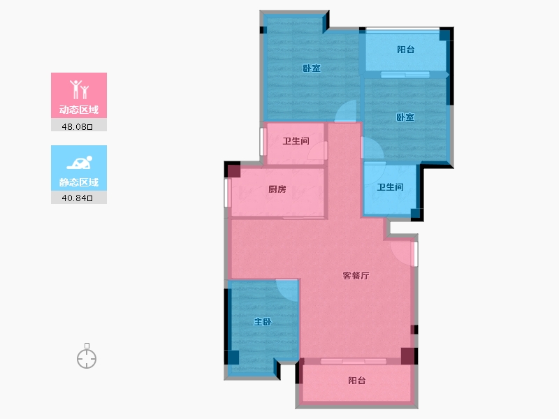 福建省-泉州市-鼎丰书香豪庭-79.67-户型库-动静分区