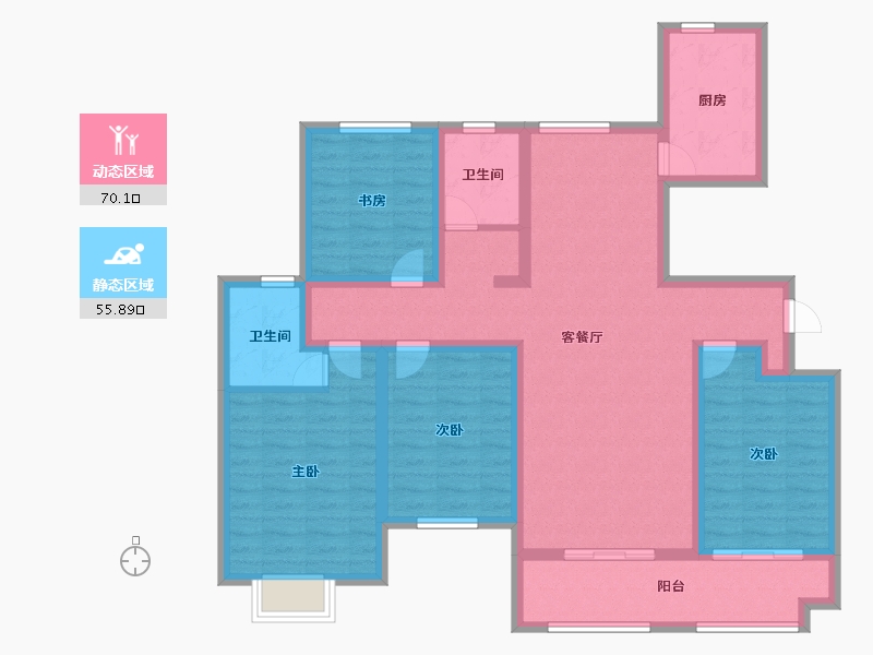 山东省-聊城市-昌隆府前雅郡-111.20-户型库-动静分区