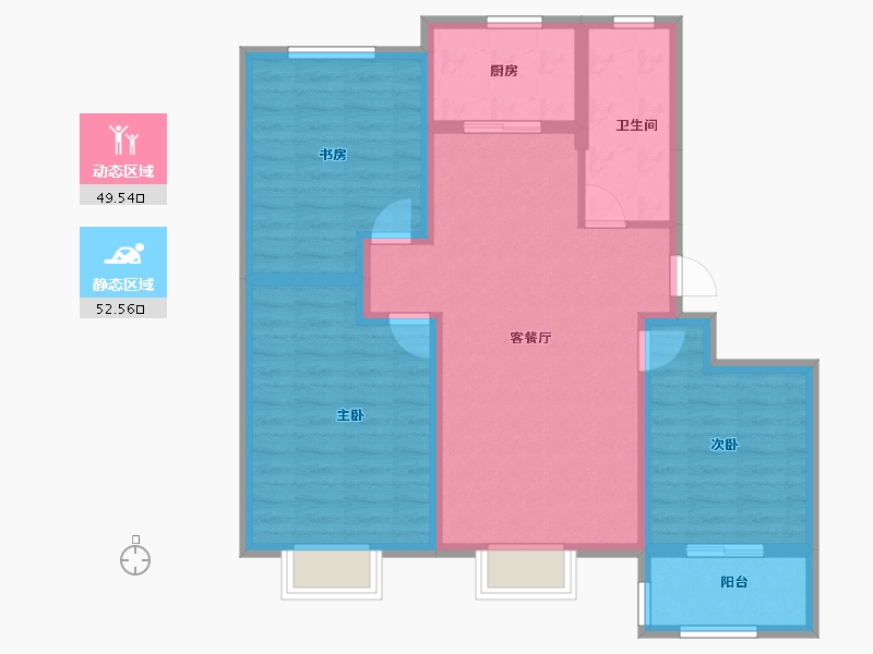 山东省-聊城市-润诚如意府-91.20-户型库-动静分区