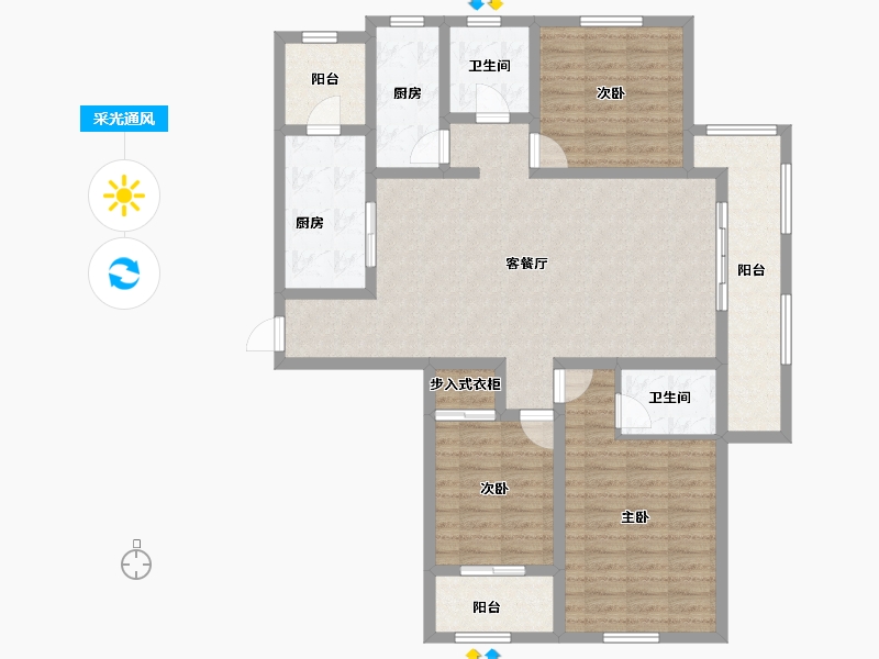 河南省-安阳市-新城国际六期东湖-115.91-户型库-采光通风