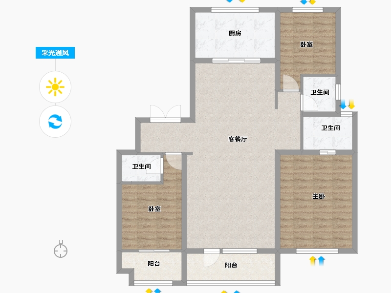 山东省-滨州市-中兴玉玲珑-112.12-户型库-采光通风