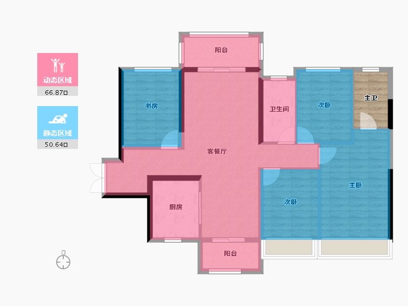 广东省-江门市-奥园·禧悦臺-110.71-户型库-动静分区