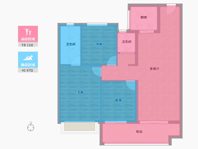 河南省-驻马店市-平舆碧桂园二期东誉-92.00-户型库-动静分区