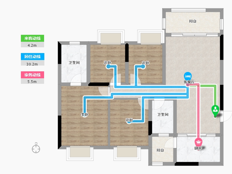 贵州省-毕节市-云阳泊澳湾-94.48-户型库-动静线