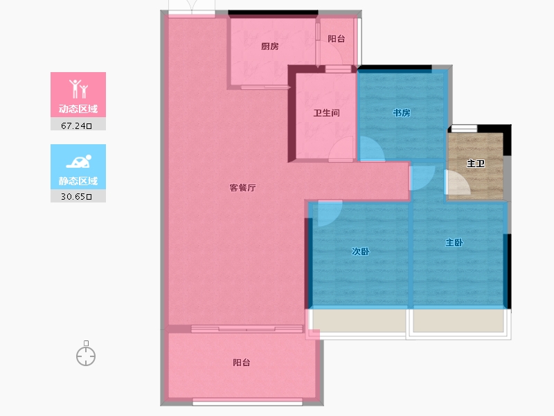 广东省-江门市-奥园·禧悦臺-92.80-户型库-动静分区