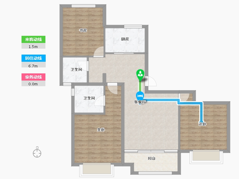 河北省-沧州市-御湖上院-91.67-户型库-动静线