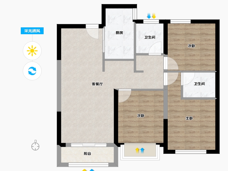 甘肃省-定西市-绿洲定西府-73.73-户型库-采光通风