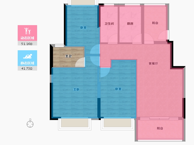 广东省-江门市-世茂硒泉小镇-88.00-户型库-动静分区