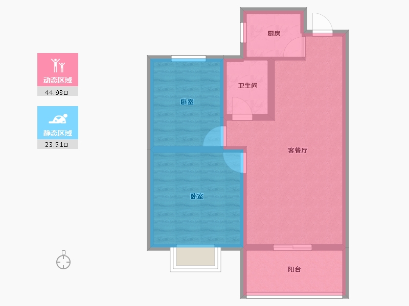 河南省-鹤壁市-天逸悦珑-60.56-户型库-动静分区