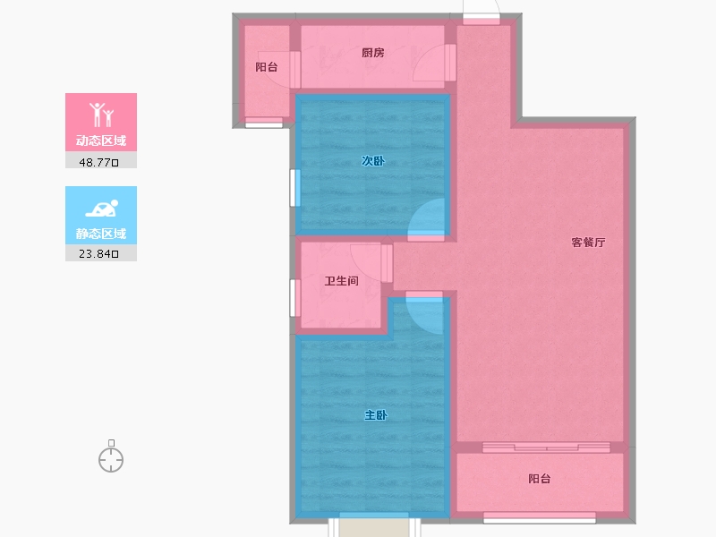 陕西省-咸阳市-杨凌凤起上院-63.74-户型库-动静分区