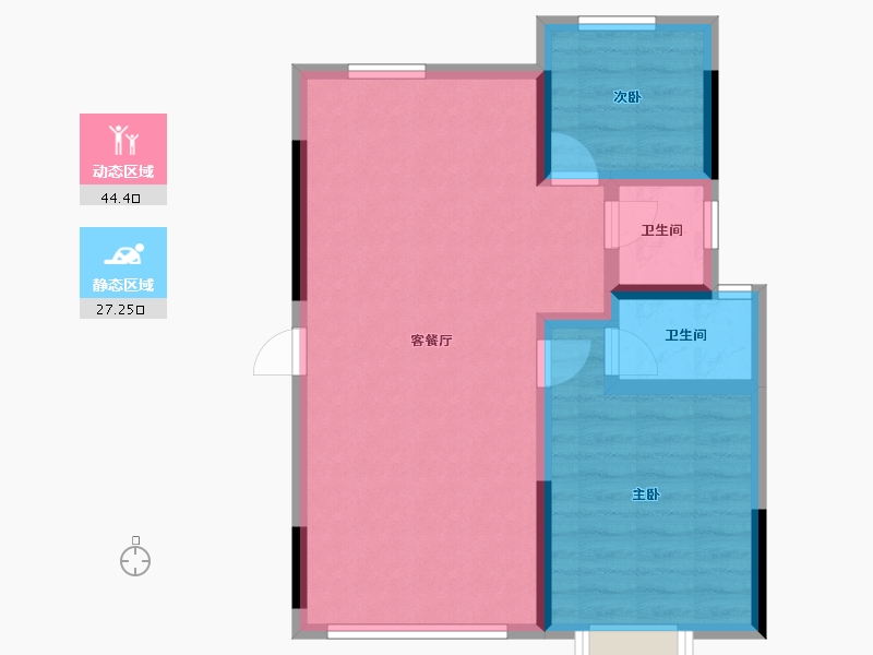 内蒙古自治区-通辽市-安华·汇悦府-64.15-户型库-动静分区