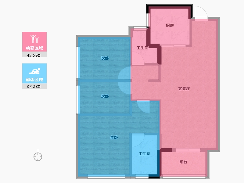 贵州省-贵阳市-万科翰林-74.49-户型库-动静分区