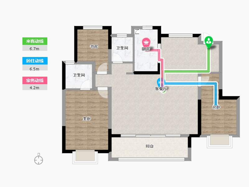 安徽省-阜阳市-新城云昱东方-103.20-户型库-动静线