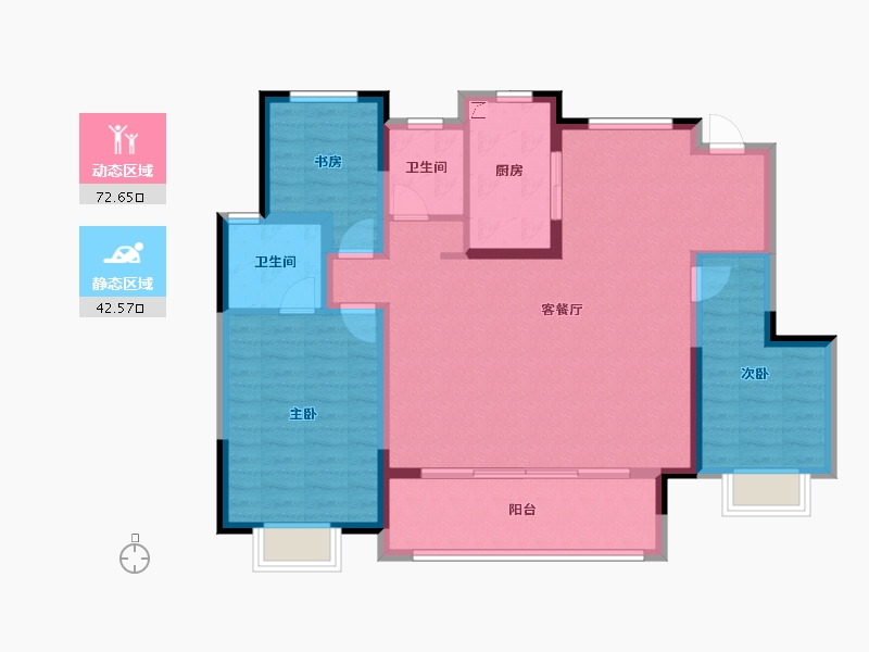 安徽省-阜阳市-新城云昱东方-103.20-户型库-动静分区