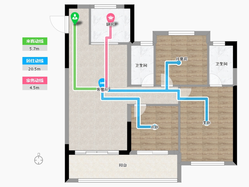 福建省-宁德市-周宁碧桂园·珑悦观邸-88.00-户型库-动静线