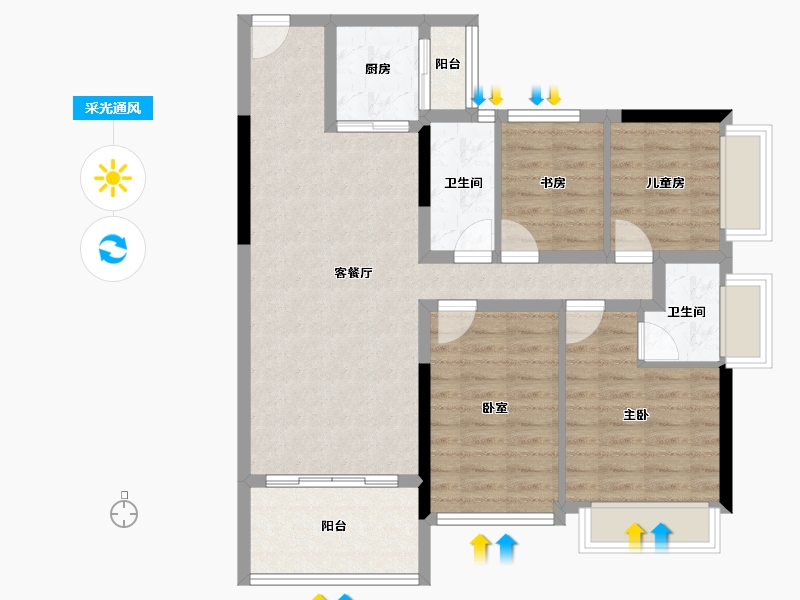 广东省-湛江市-嘉富大厦-87.04-户型库-采光通风