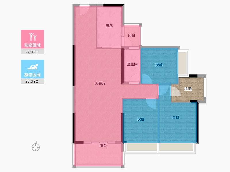 广东省-江门市-奥园·禧悦臺-104.01-户型库-动静分区