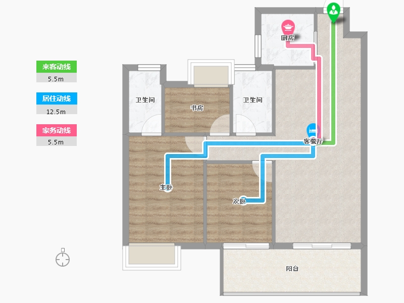 福建省-三明市-开元天熹-76.67-户型库-动静线