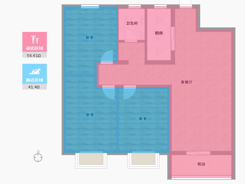 河南省-鹤壁市-天馨德馨园-87.97-户型库-动静分区