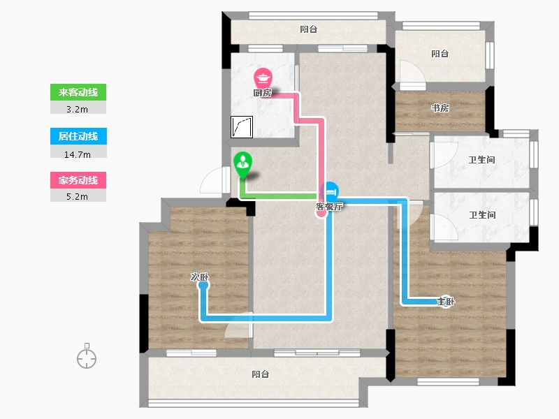 湖南省-岳阳市-临湘桂语江南-97.08-户型库-动静线