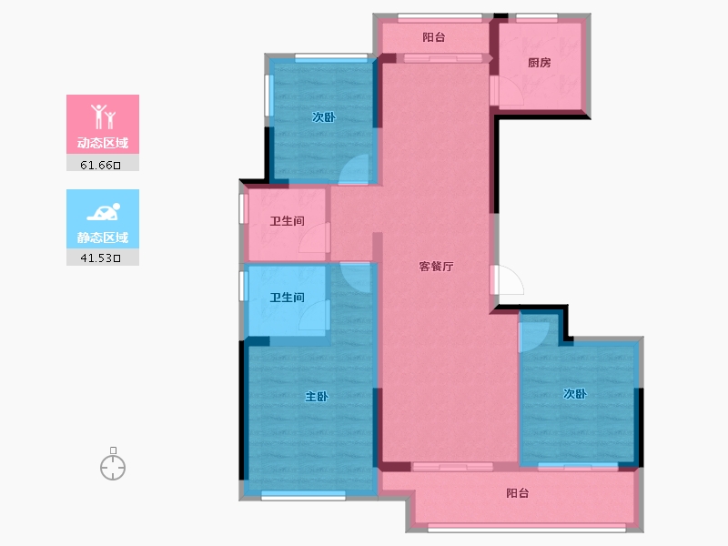 湖南省-岳阳市-临湘桂语江南-91.90-户型库-动静分区