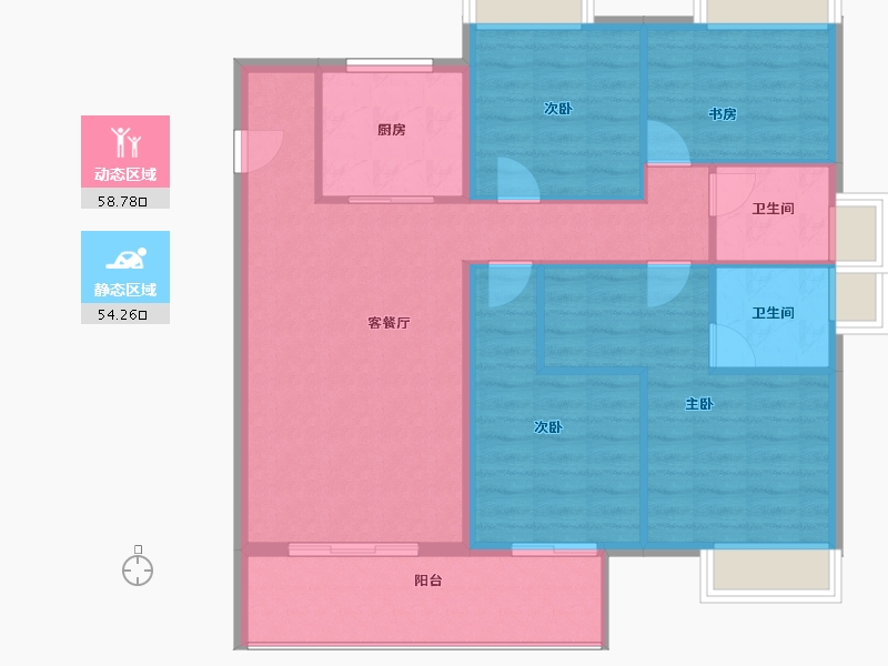 福建省-三明市-开元天熹-102.77-户型库-动静分区