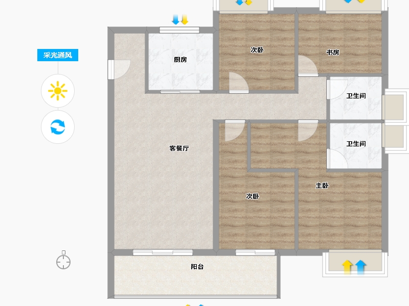 福建省-三明市-开元天熹-102.77-户型库-采光通风