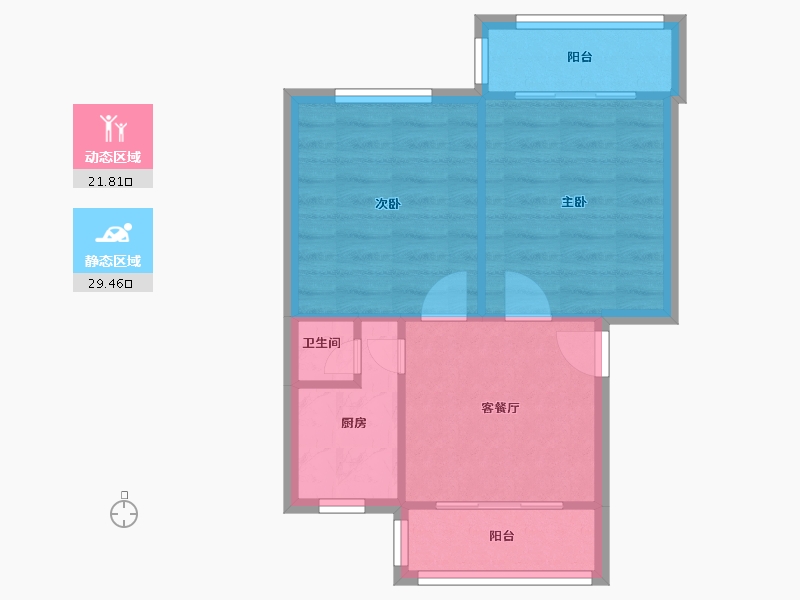 四川省-成都市-金鱼街64号院-54.00-户型库-动静分区