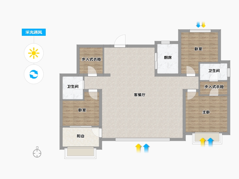 山东省-滨州市-滨和沁园-118.40-户型库-采光通风