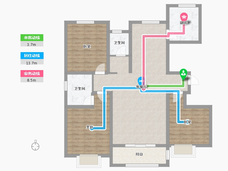 河北省-衡水市-金桥书香苑-101.85-户型库-动静线