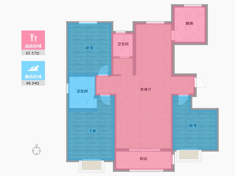 河北省-衡水市-金桥书香苑-101.85-户型库-动静分区