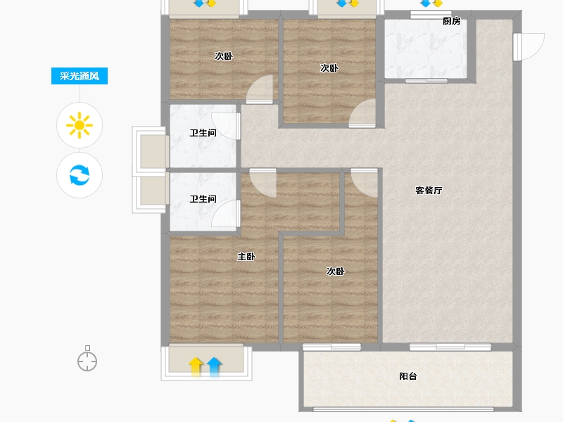 福建省-三明市-开元天熹-99.76-户型库-采光通风