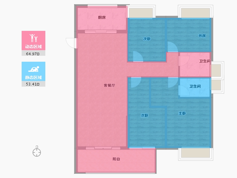 福建省-三明市-开元天熹-108.76-户型库-动静分区