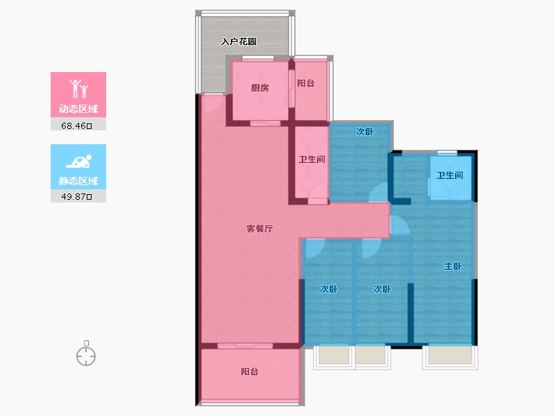 广东省-云浮市-兴业雅苑-113.05-户型库-动静分区