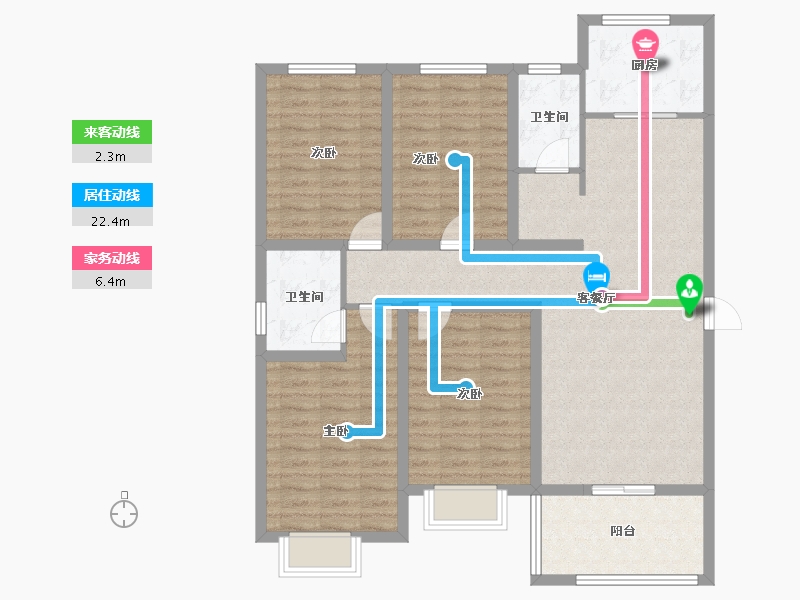 河南省-安阳市-香江城市花园-109.60-户型库-动静线