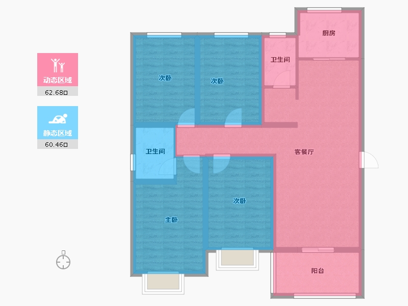 河南省-安阳市-香江城市花园-109.60-户型库-动静分区