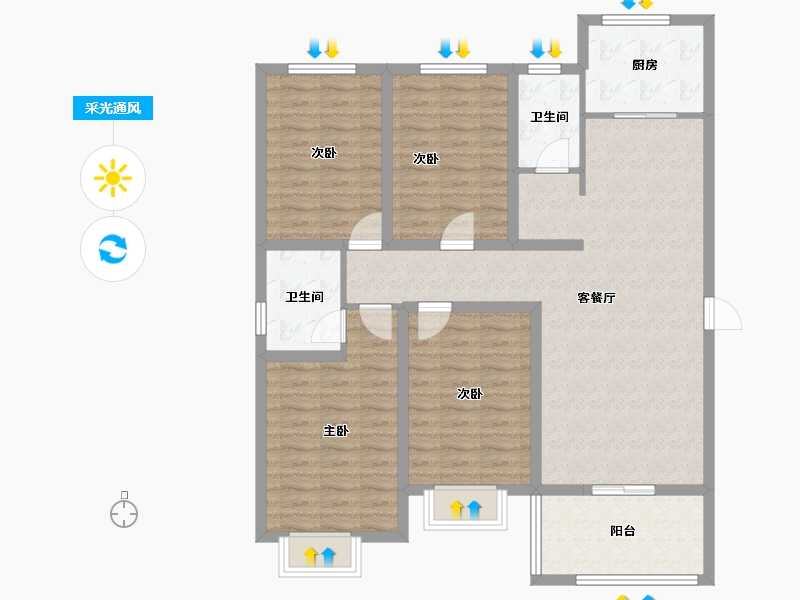 河南省-安阳市-香江城市花园-109.60-户型库-采光通风