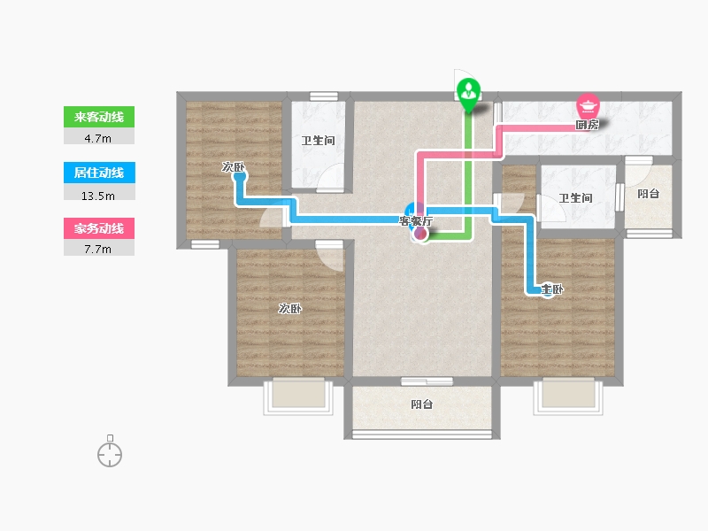 山西省-运城市-金鑫·滨湖一号-95.51-户型库-动静线