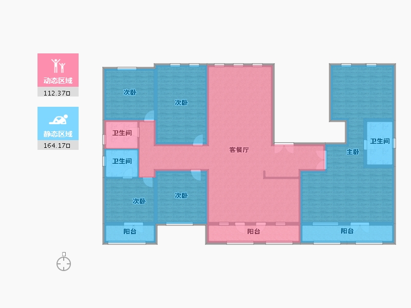 内蒙古自治区-通辽市-万华·曼陀花园-250.91-户型库-动静分区