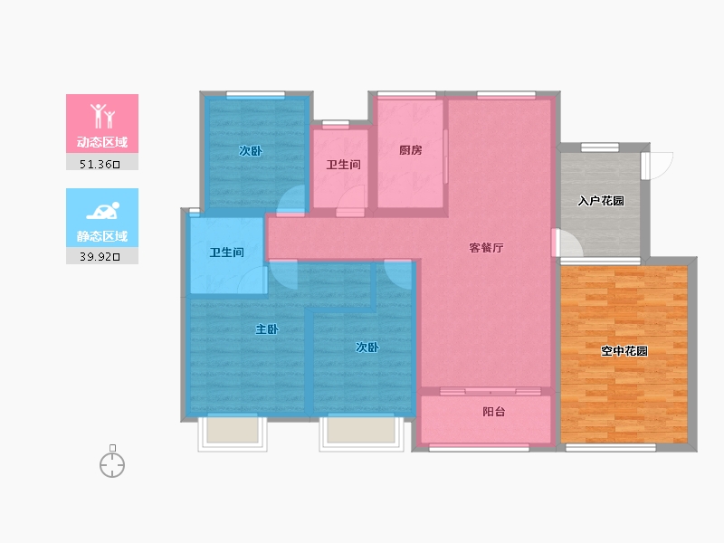 河南省-驻马店市-置地大舆府-105.20-户型库-动静分区