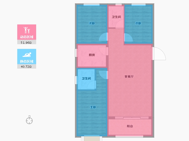 河北省-邯郸市-荣科兴苑-82.97-户型库-动静分区