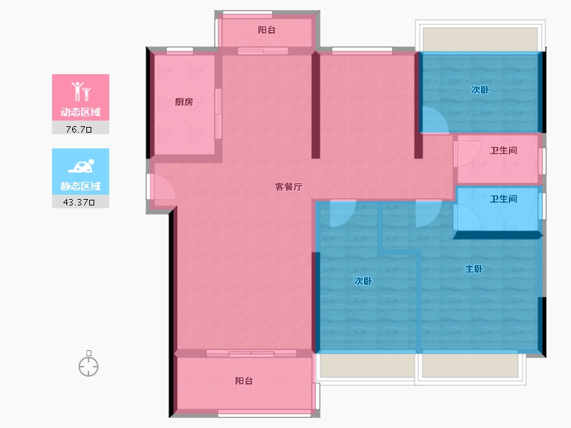 湖南省-常德市-石门星河汇爱琴海-108.00-户型库-动静分区