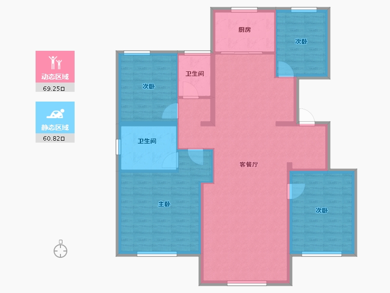 内蒙古自治区-通辽市-万华·曼陀花园-117.86-户型库-动静分区