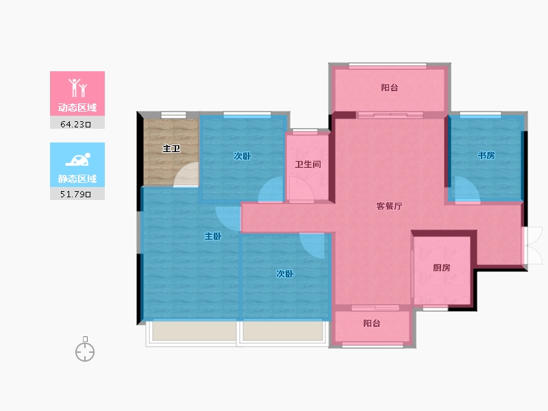 广东省-江门市-奥园·禧悦臺-110.41-户型库-动静分区