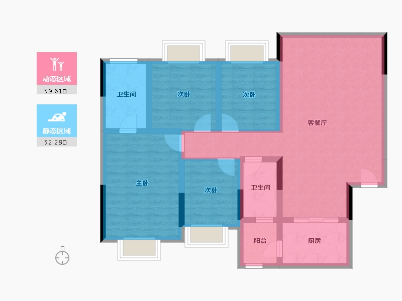 贵州省-毕节市-云阳泊澳湾-99.70-户型库-动静分区